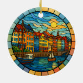 Personalized Stained Glass Copenhagen Ornament セラミックオーナメント (裏面)