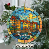 Personalized Stained Glass Copenhagen Ornament セラミックオーナメント