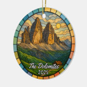 Personalized Stained Glass Dolomites Ornament セラミックオーナメント (左)