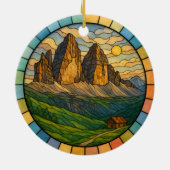 Personalized Stained Glass Dolomites Ornament セラミックオーナメント (裏面)