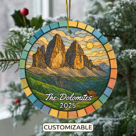 Personalized Stained Glass Dolomites Ornament セラミックオーナメント