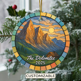 Personalized Stained Glass Dolomites Ornament セラミックオーナメント