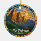 Personalized Stained Glass Dolomites Ornament セラミックオーナメント (正面)