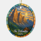 Personalized Stained Glass Dolomites Ornament セラミックオーナメント (左)
