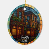 Personalized Stained Glass Dublin Ireland セラミックオーナメント (左)