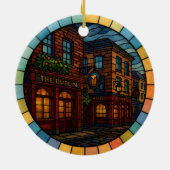 Personalized Stained Glass Dublin Ireland セラミックオーナメント (裏面)