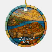 Personalized Stained Glass Dubrovnik, Croatia セラミックオーナメント (正面)