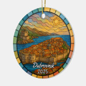 Personalized Stained Glass Dubrovnik, Croatia セラミックオーナメント (左)
