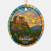 Personalized Stained Glass Edinburgh, Scotland セラミックオーナメント (左)