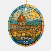 Personalized Stained Glass Florence, Italy セラミックオーナメント (左)