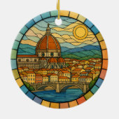 Personalized Stained Glass Florence, Italy セラミックオーナメント (裏面)