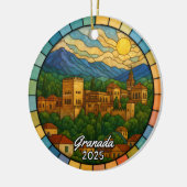 Personalized Stained Glass Granada Ornament, Spain セラミックオーナメント (左)