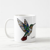 Personalized Stained Glass Hummingbird Coffee Cup コーヒーマグカップ (左)