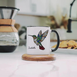 Personalized Stained Glass Hummingbird Coffee Cup  マグカップ