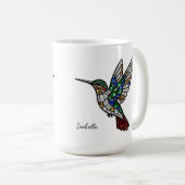 Personalized Stained Glass Hummingbird Mug コーヒーマグカップ (正面右)