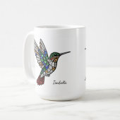 Personalized Stained Glass Hummingbird Mug コーヒーマグカップ (正面左)