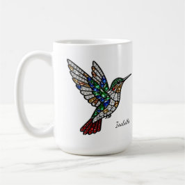 Personalized Stained Glass Hummingbird Mug コーヒーマグカップ
