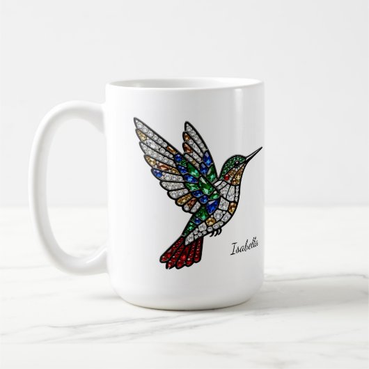 Personalized Stained Glass Hummingbird Mug コーヒーマグカップ (左)