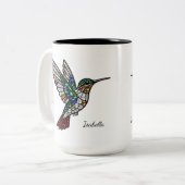 Personalized Stained Glass Hummingbird Mug ツートーンマグカップ (正面左)