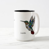 Personalized Stained Glass Hummingbird Mug ツートーンマグカップ (正面右)