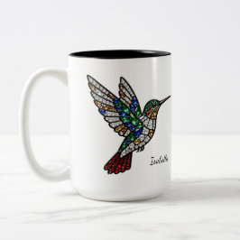 Personalized Stained Glass Hummingbird Mug ツートーンマグカップ