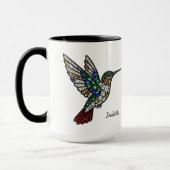 Personalized Stained Glass Hummingbird Mug マグカップ (左)