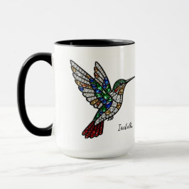 Personalized Stained Glass Hummingbird Mug マグカップ