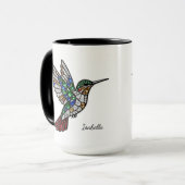 Personalized Stained Glass Hummingbird Mug マグカップ (正面左)