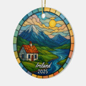 Personalized Stained Glass Ireland, Europe セラミックオーナメント (左)