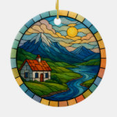 Personalized Stained Glass Ireland, Europe セラミックオーナメント (裏面)