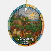 Personalized Stained Glass Luxembourg, Europe セラミックオーナメント (左)