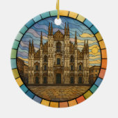 Personalized Stained Glass Milan Ornament, Italy セラミックオーナメント (裏面)