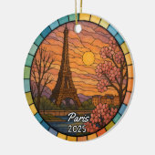 Personalized Stained Glass Paris Ornament, France セラミックオーナメント (左)