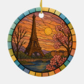 Personalized Stained Glass Paris Ornament, France セラミックオーナメント (裏面)