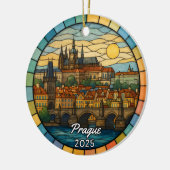 Personalized Stained Glass Prague, Czech Republic セラミックオーナメント (左)