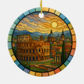 Personalized Stained Glass Rome Ornament, Italy セラミックオーナメント (裏面)