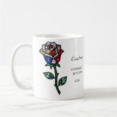 Personalized Stained Glass Rose Retirement Mug  コーヒーマグカップ (左)