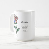 Personalized Stained Glass Rose Retirement Mug  コーヒーマグカップ (正面左)