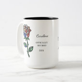 Personalized Stained Glass Rose Retirement Mug  ツートーンマグカップ (正面左)