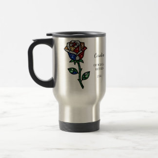 Personalized Stained Glass Rose Retirement Mug  トラベルマグ