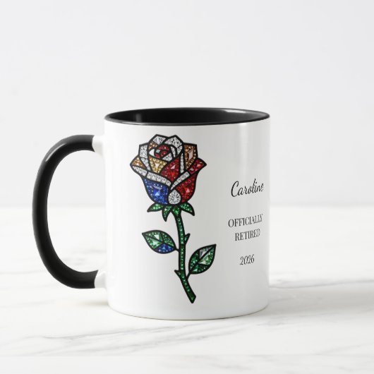 Personalized Stained Glass Rose Retirement Mug  マグカップ (左)