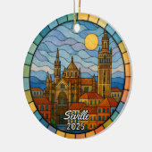 Personalized Stained Glass Seville Ornament, Spain セラミックオーナメント (左)