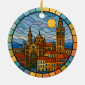Personalized Stained Glass Seville Ornament, Spain セラミックオーナメント (裏面)