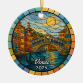 Personalized Stained Glass Venice Ornament, Italy セラミックオーナメント (正面)
