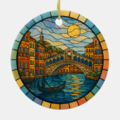 Personalized Stained Glass Venice Ornament, Italy セラミックオーナメント (裏面)
