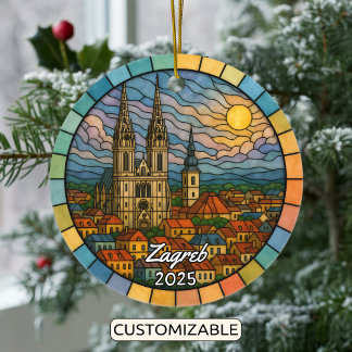 Personalized Stained Glass Zagreb, Croatia セラミックオーナメント
