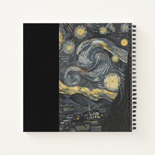 Personalized Starry Night Aesthetic Notebook ノートブック (裏面)