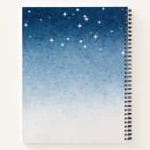 Personalized Starry Night Blue Gradient Notebook ノートブック (裏面)
