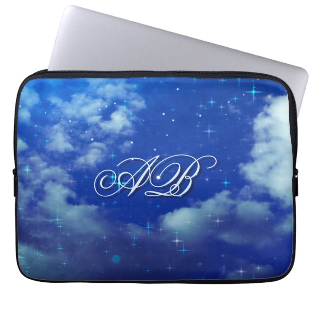 Personalized Starry Night Sleeve | Monogram Laptop ラップトップスリーブ (正面)