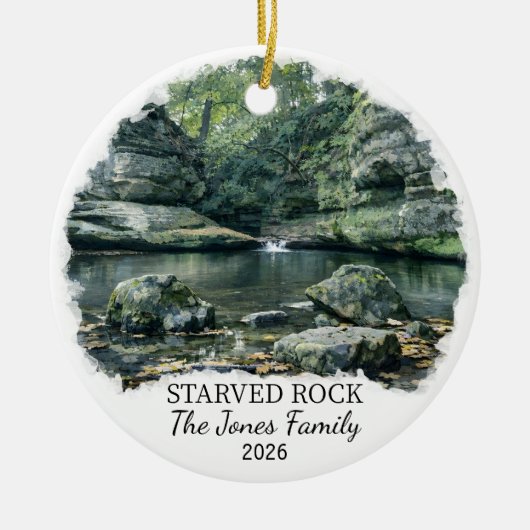 Personalized Starved Rock State Park, Illinois セラミックオーナメント (正面)